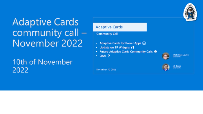 Adaptive Cards community call – November 2022
