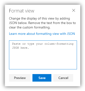 Format view panel