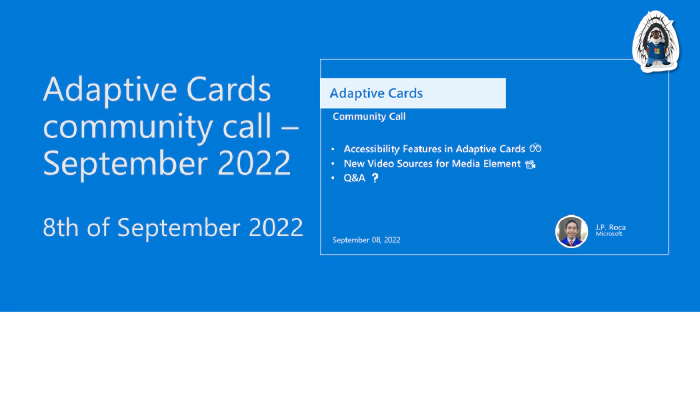 Adaptive Cards community call – September 2022