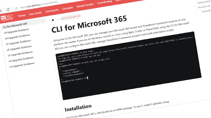 CLI for Microsoft 365 v9