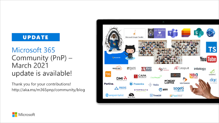 Microsoft 365 Community (PnP) -- March 2021 update