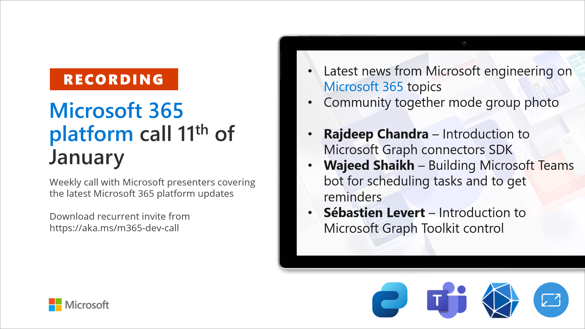 Microsoft 365 Platform Call 11th of January, 2022