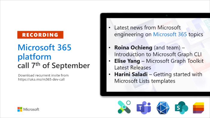 Microsoft 365 Platform Call -- 7th of September, 2021