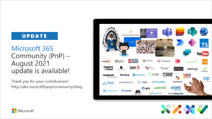 Microsoft 365 PnP Community -- August 2021 update