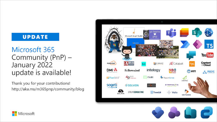Microsoft 365 PnP Community -- January 2022 update