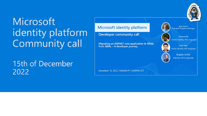 Microsoft Identity Platform community call – December 2022