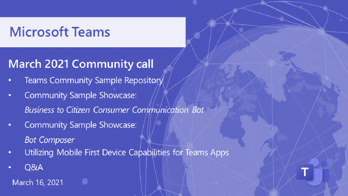 Microsoft Teams Community Call - March 2021