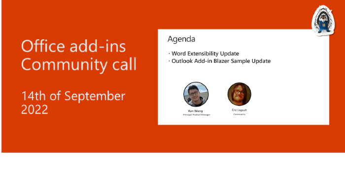 Office Add-ins developer platform community call – September 14, 2022