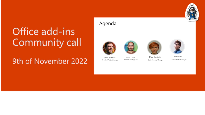 Office Add-ins developer platform community call – November 9, 2022