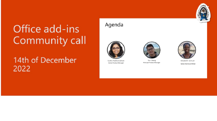 Office Add-ins developer platform community call – December 14, 2022