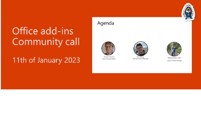 Office Add-ins developer platform community call – January 11, 2023