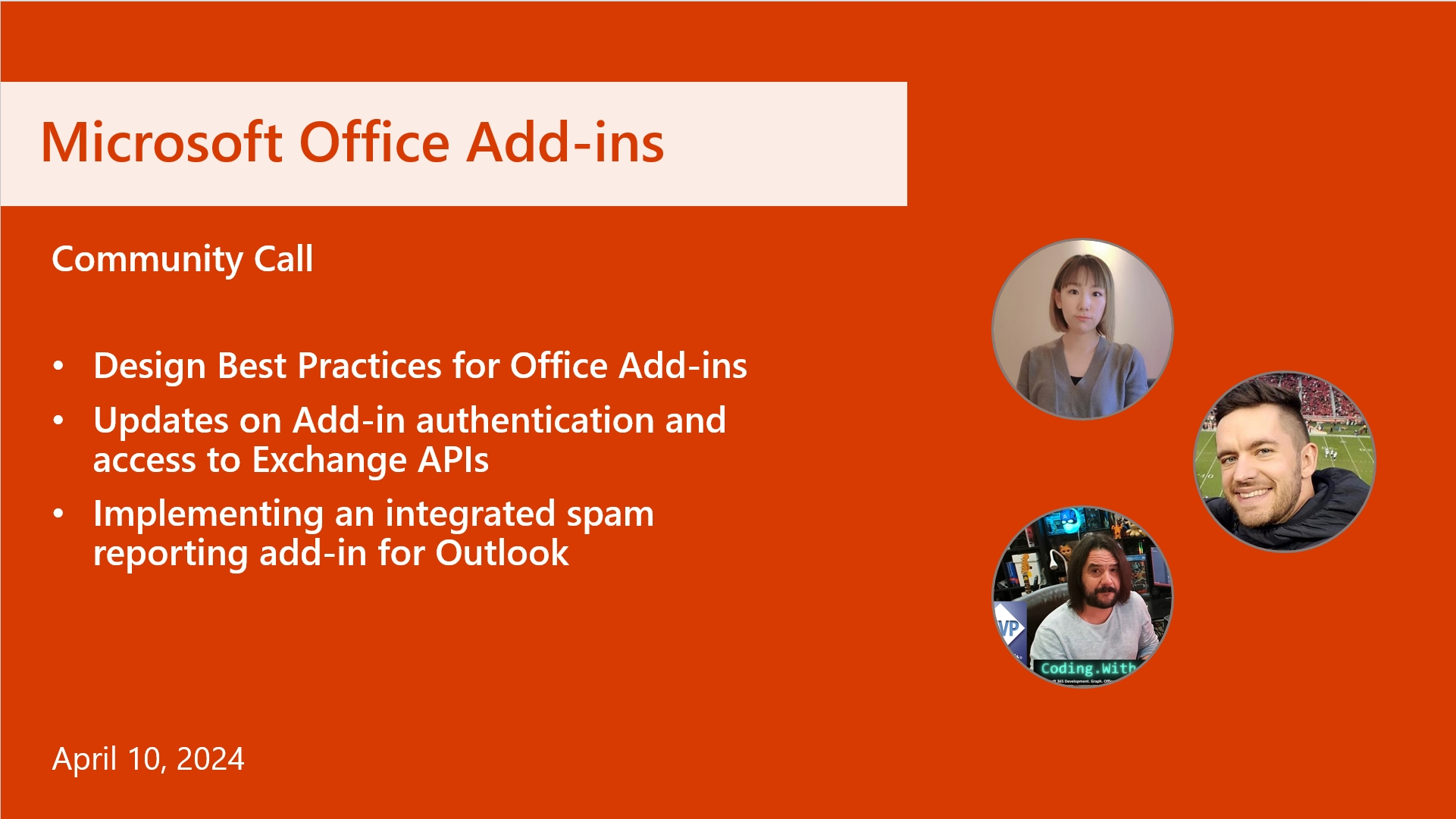 Office Add-ins developer platform community call – April 10, 2024