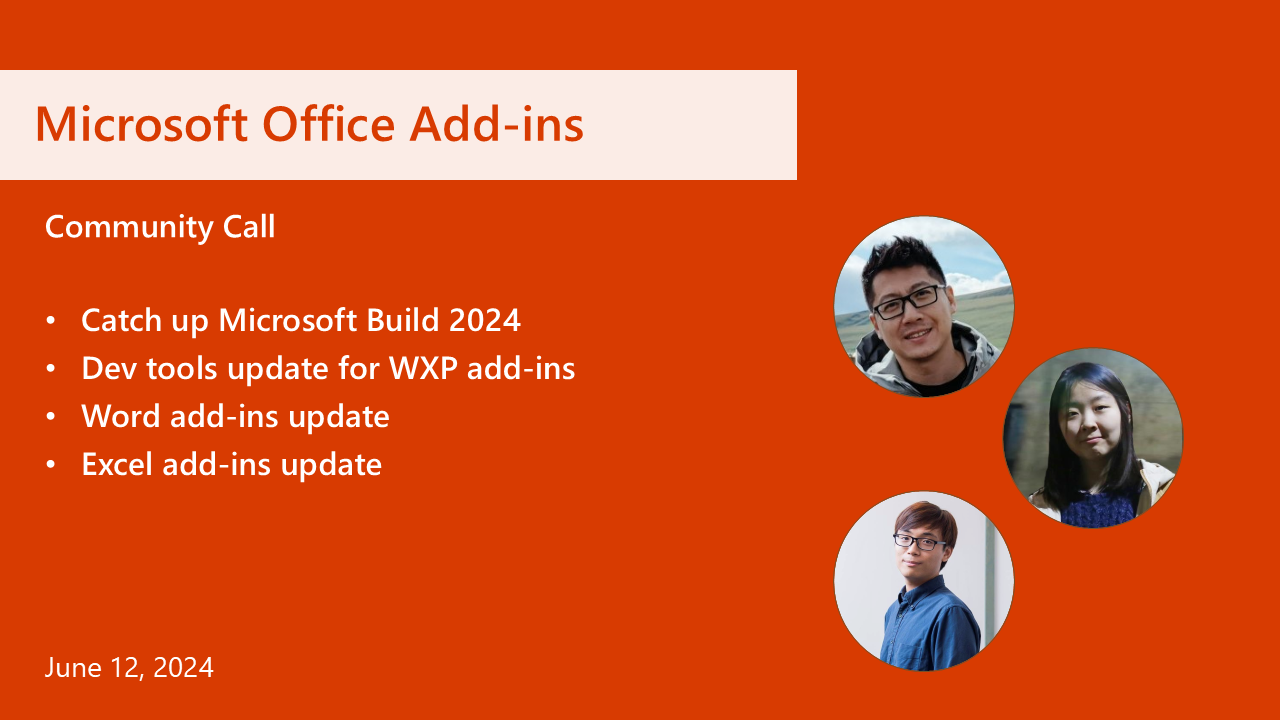 Office Add-ins developer platform community call – June 12, 2024