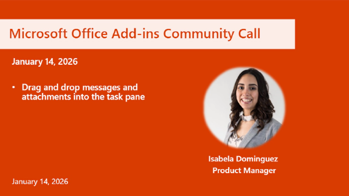 Office Add-ins developer platform community call – January 14, 2026