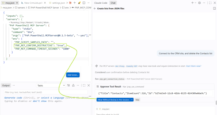 A destructive command asking for confirmation before running