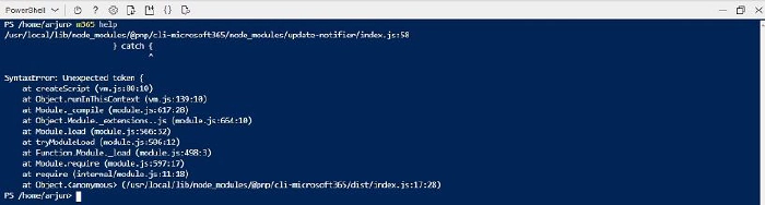 Azure Cloud Shell issue when using CLI for Microsoft 365 - Workaround