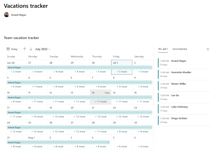 Build a vacation tracker app with Lists and SharePoint for Teams