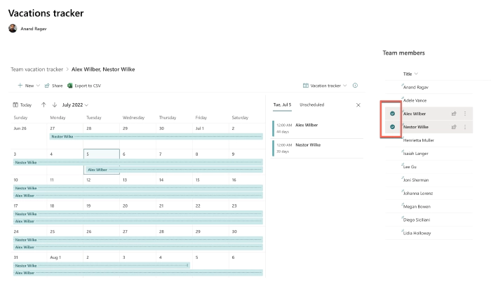 Build a vacation tracker app with Lists and SharePoint for Teams