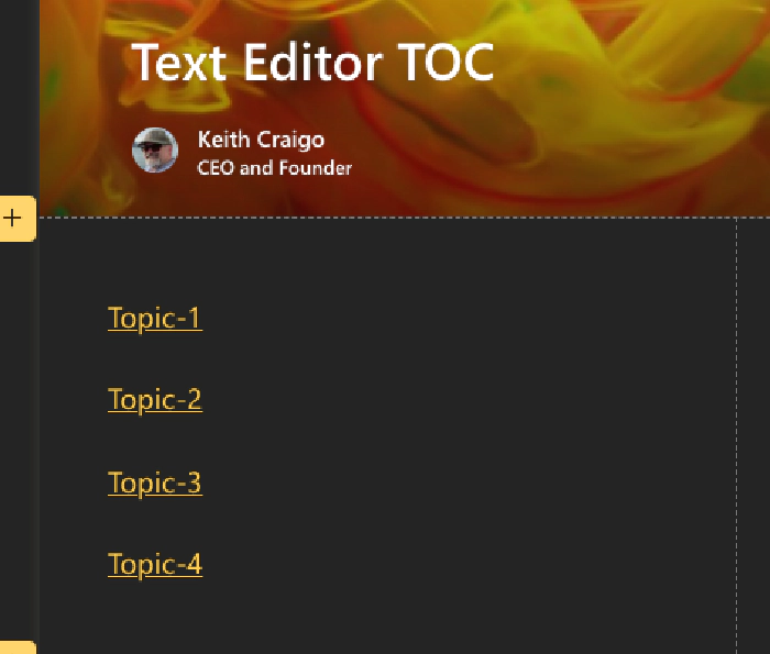 Text Editor TOC