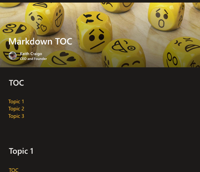 Create a Table of Contents (TOC) on SharePoint Modern Pages