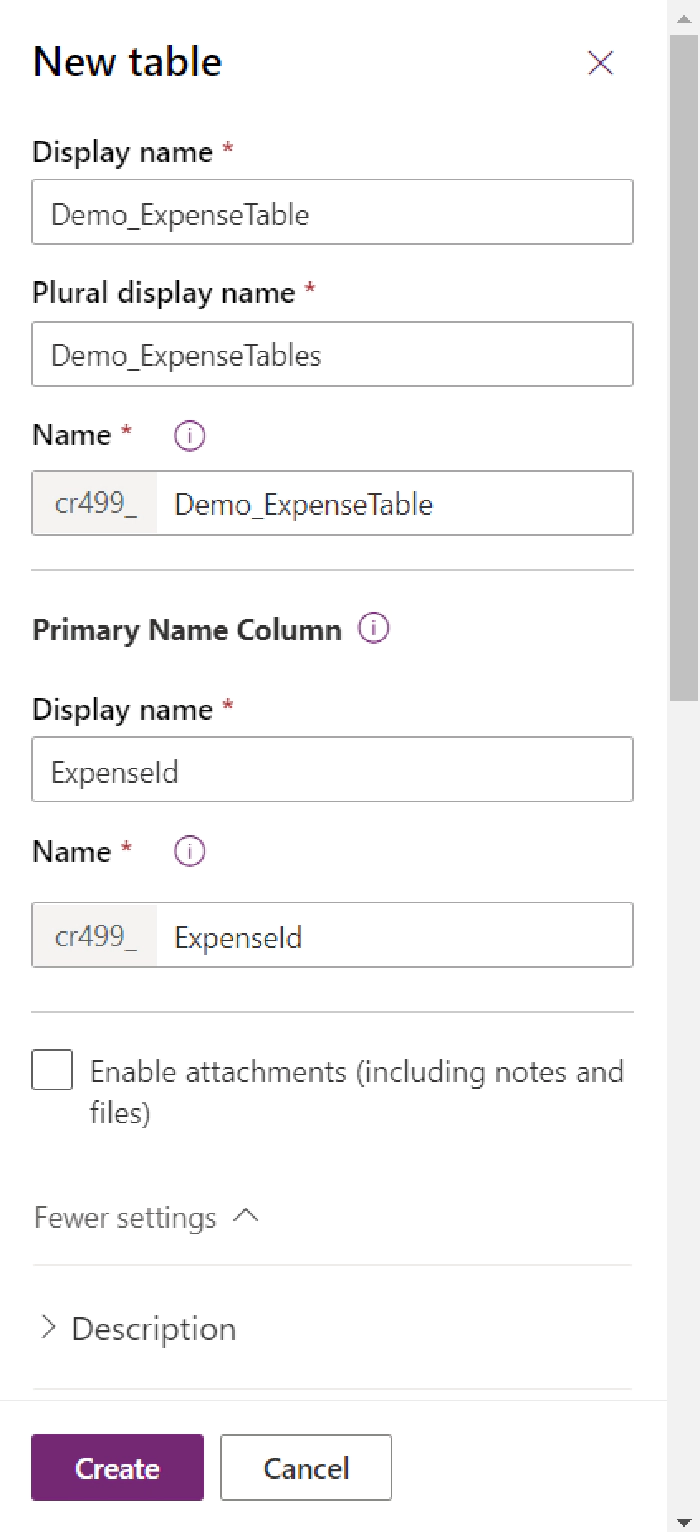 thumbnail image 2 of blog post titled Create Dataverse Expense Details Table and build simple Power App using that table. 