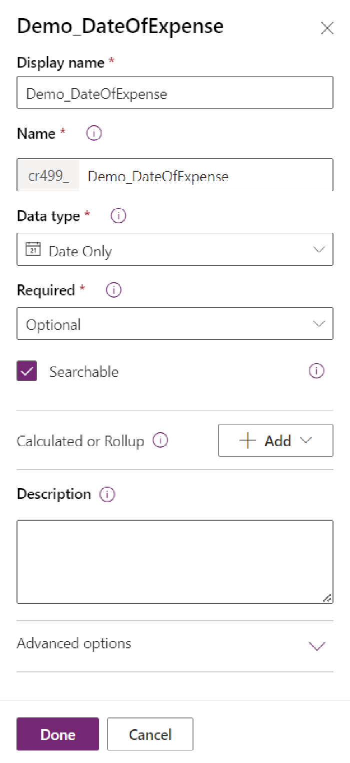 thumbnail image 12 of blog post titled Create Dataverse Expense Details Table and build simple Power App using that table. 