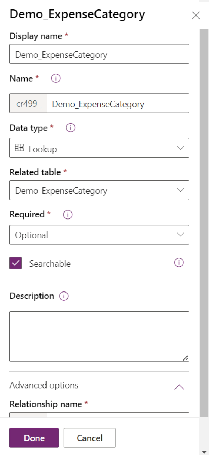 thumbnail image 13 of blog post titled Create Dataverse Expense Details Table and build simple Power App using that table. 