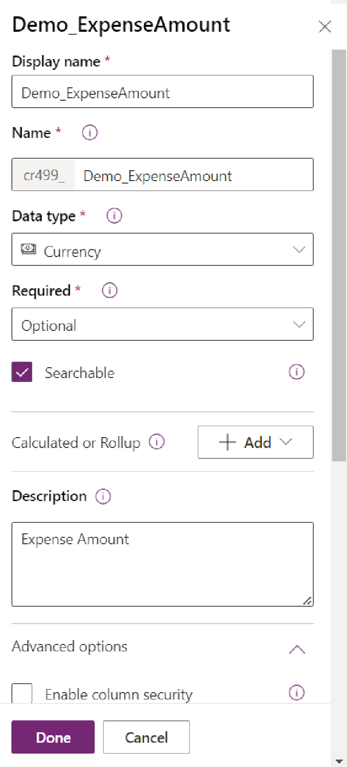 thumbnail image 10 of blog post titled Create Dataverse Expense Details Table and build simple Power App using that table. 