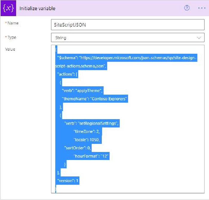 Create Site Script and Site Template Using Power Automate in SharePoint