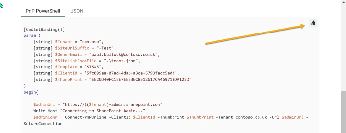Copy to Clipboard feature