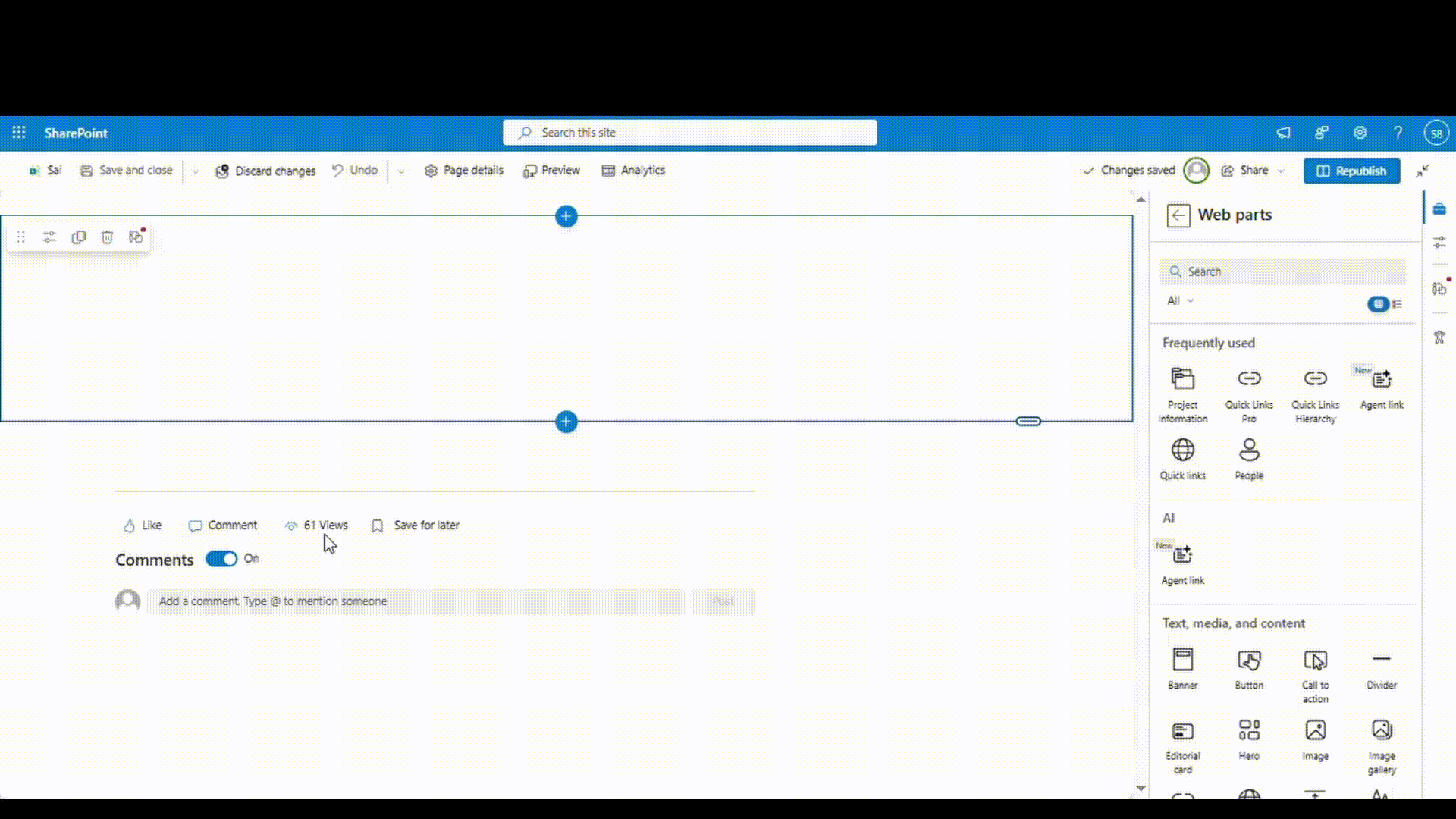 React Quick Links Hierarchy Web Part in action