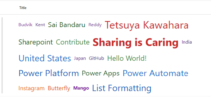 Microsoft Lists: How to Create Dynamic Word Clouds Using Column Formatting