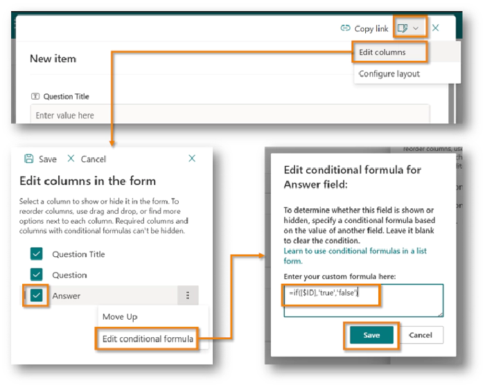 Steps to set the conditional formula