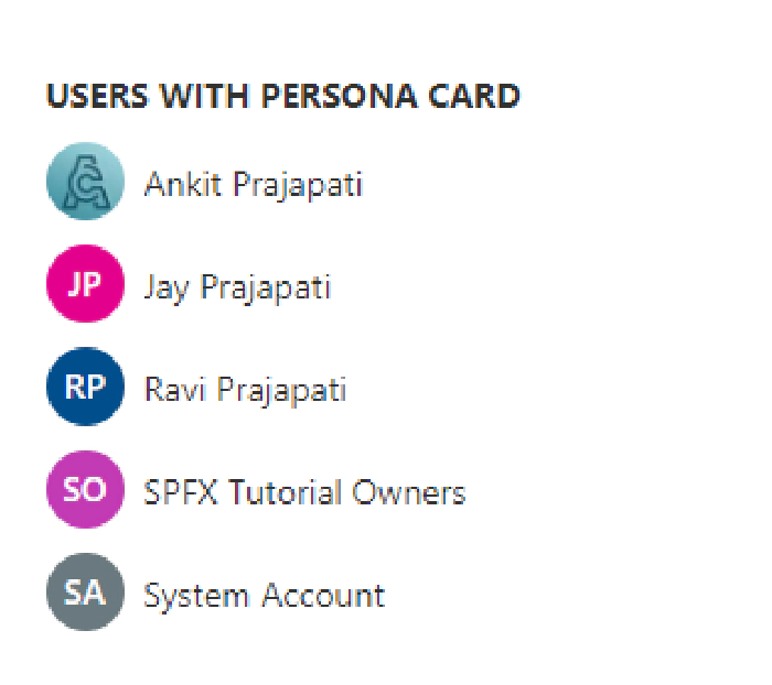 How to use fluent UI react persona control in SPFx? How to use fluent UI react persona control in SPFx?