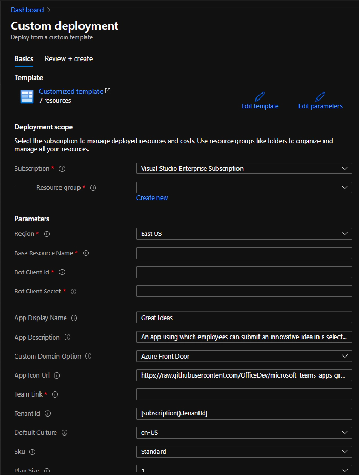 Deploy resources to Azure