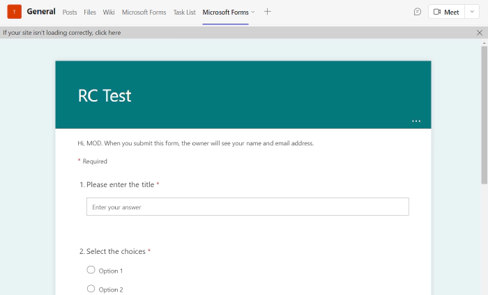 thumbnail image 12 of blog post titled Microsoft Forms as a Tab in Teams using graph API in Power Automate 