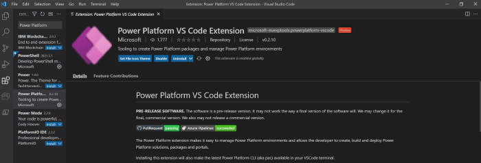 Power Apps: source code edit for Canvas Apps in Visual Studio Code