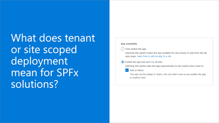 What does tenant or site scoped deployment mean for SPFx solutions?