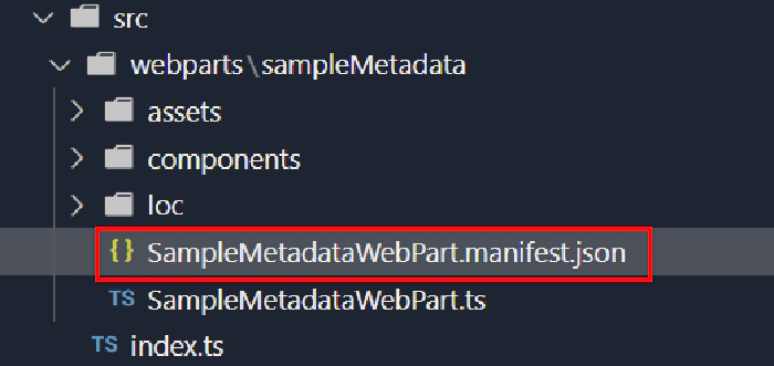 A web part manifest in a solution