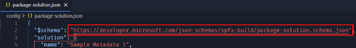Click on the schema URL within VSCode
