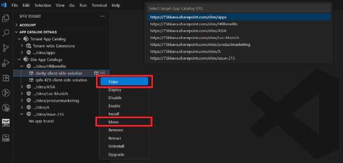 copy move actions