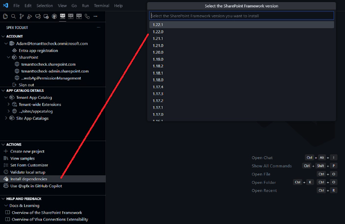 setup for all versions of SPFx