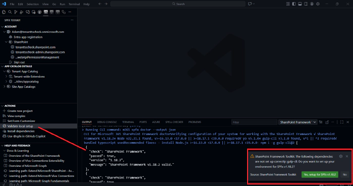 validate any version of SPFx