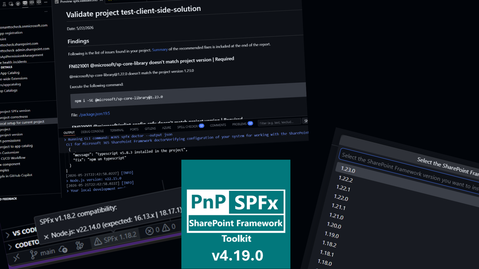 SharePoint Framework Toolkit v4.19.0 minor release