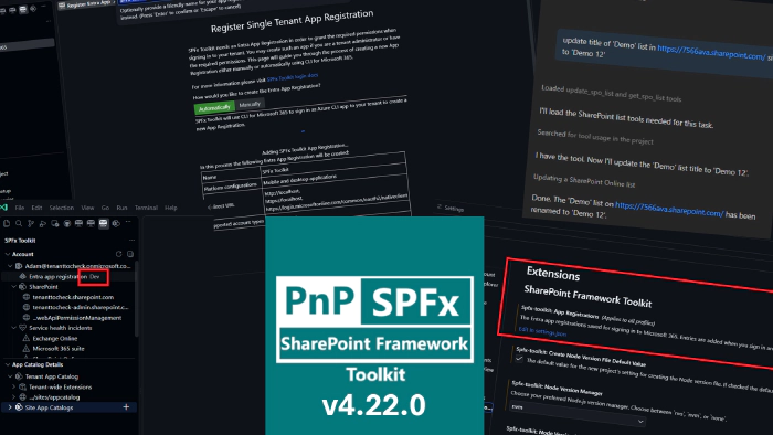 SharePoint Framework Toolkit v4.22.0 minor release