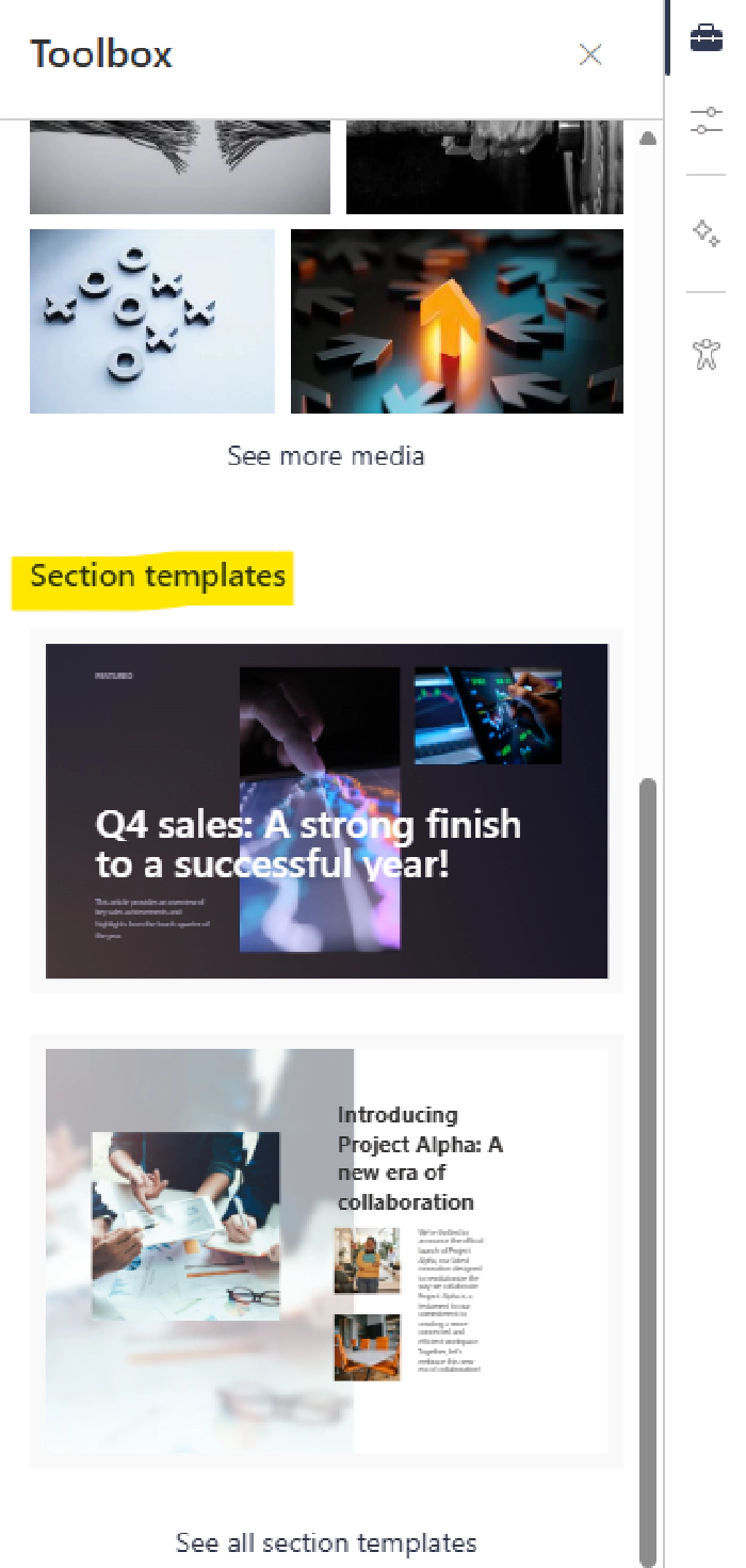 Section templates