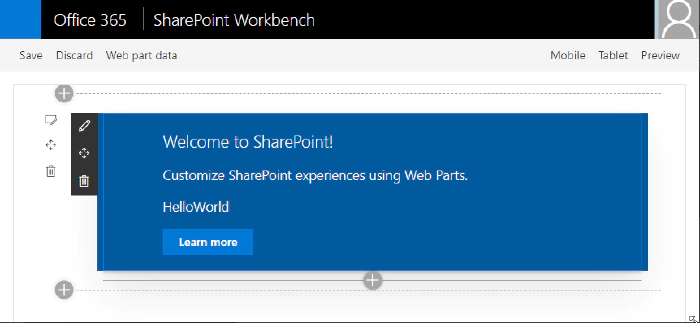 Use the workbench to run the web part