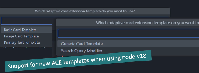 Viva Connections exemplos de exibição rápida de extensão de cartão  adaptável