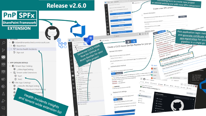 Viva Connections Toolkit v2.6.0 release - Azure DevOps pipeline support, a new scaffolding form with the possibility to install additional dependencies, and a lot lot more