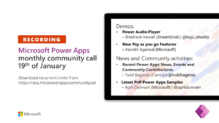 Power Apps Community Call – January 2022